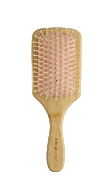 Cepillo de madera con detalle rosa – Aflorar